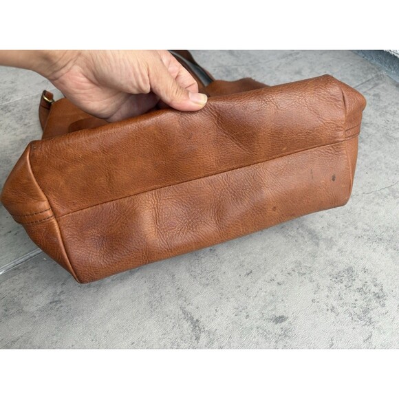 Madewell Brown English Saddle Leather Transport Shoulder Bag Tote Tan Size M - Picture 7 of 8